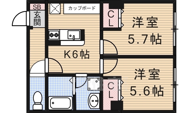 大津市島の関のマンションの間取り