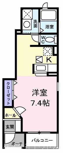 羽村市五ノ神のアパートの間取り