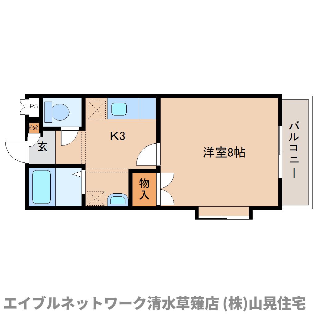 静岡市駿河区谷田のマンションの間取り