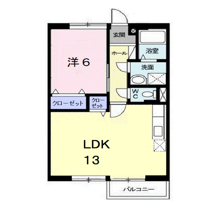 福山市新市町大字戸手のアパートの間取り