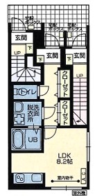 ヴァンクール　新築　3階建の間取り