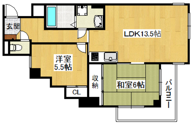 高槻市八丁西町のマンションの間取り