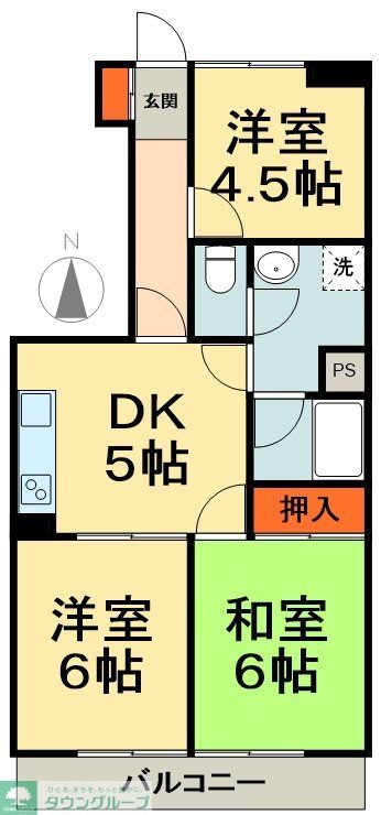 足立区扇のマンションの間取り