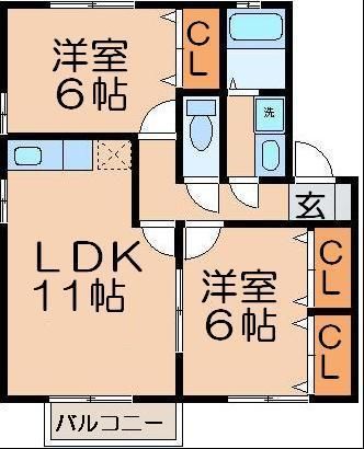 比企郡吉見町大字久保田のアパートの間取り