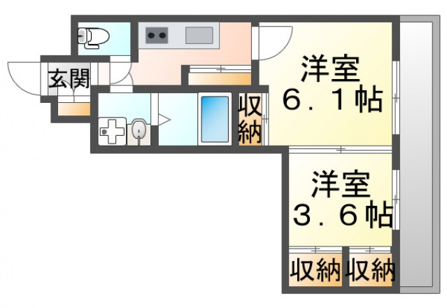 スプランディッド江坂駅前の間取り