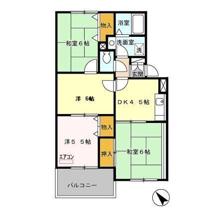 越谷市宮本町のアパートの間取り