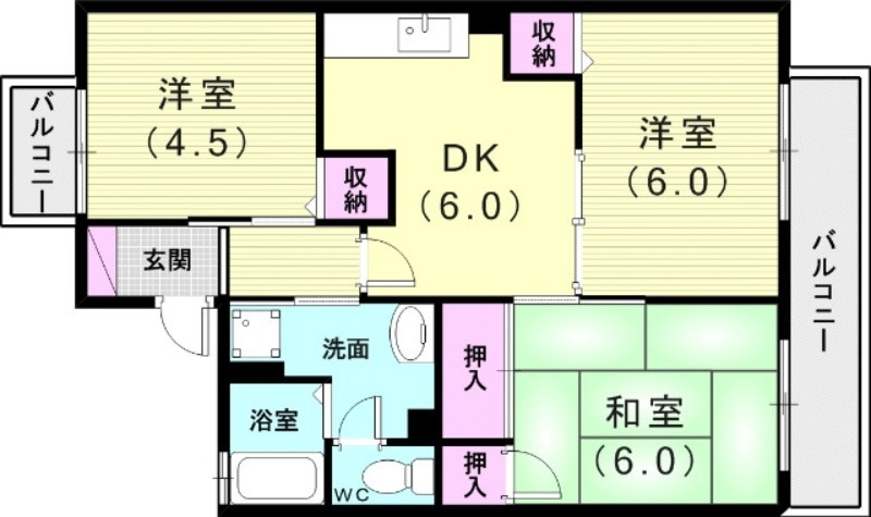 グランディール福田の間取り