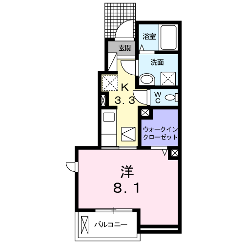 クレール上三川103の間取り