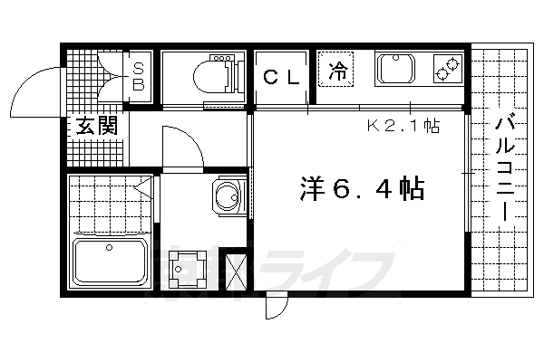 京都市山科区上野御所ノ内町のマンションの間取り