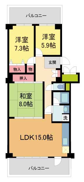 サンハイツ宝塚五月台B棟の間取り写真