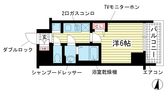 プレサンス三宮エレガンシアの間取り写真