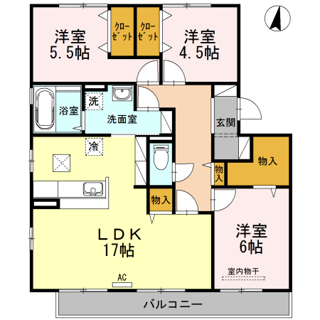 【ファミーユ南手城の間取り】