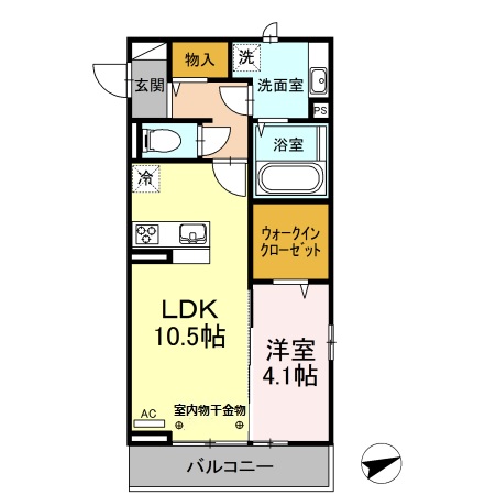 久留米市藤光のアパートの間取り