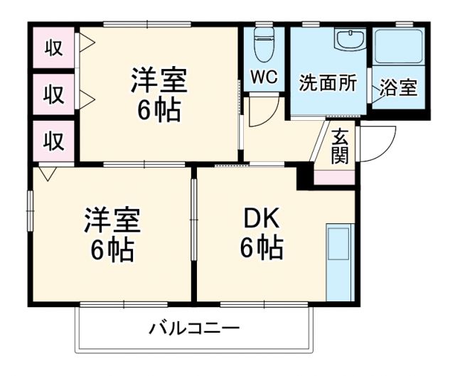 秦野市緑町のアパートの間取り