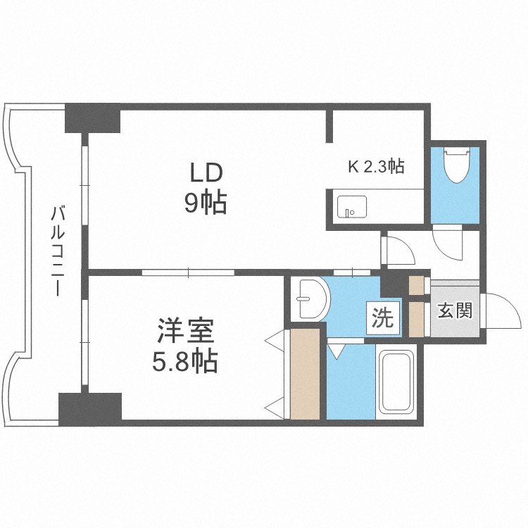 ティアラ中島公園ウエストサイドの間取り