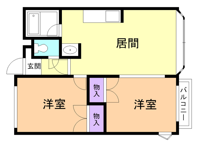 苫小牧市青雲町のアパートの間取り