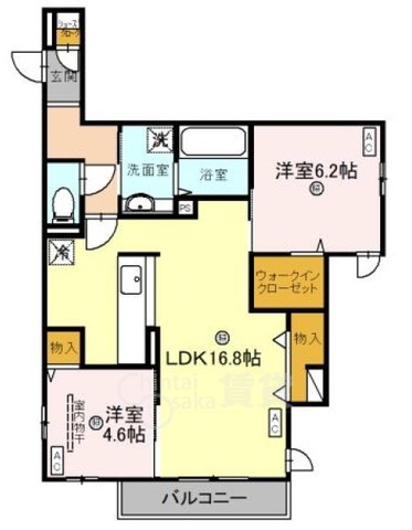 吹田市東御旅町のアパートの間取り