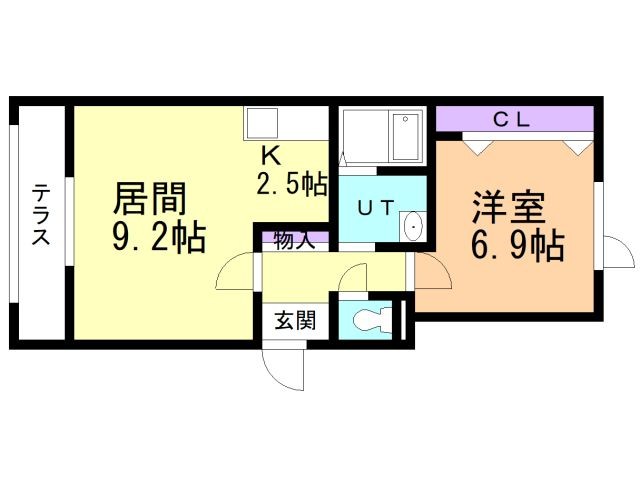 苫小牧市拓勇西町のアパートの間取り