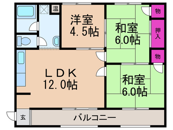 石津パノラマハイツの間取り