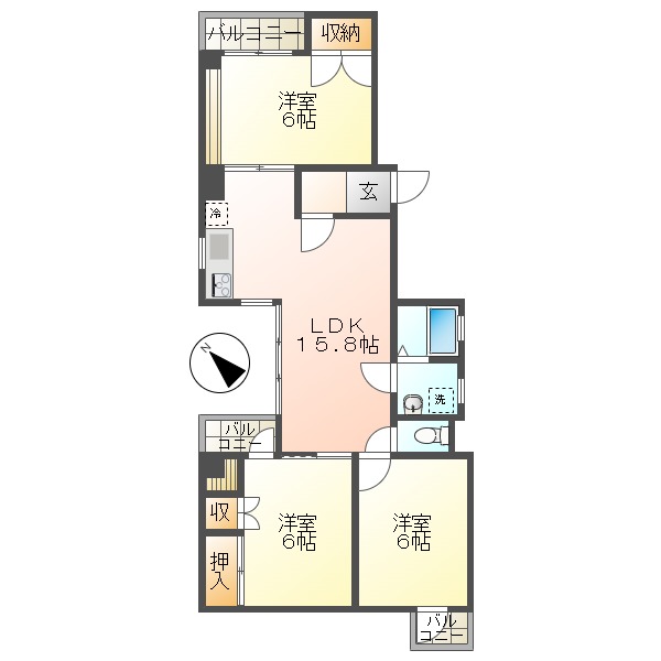 長崎市万屋町のマンションの間取り