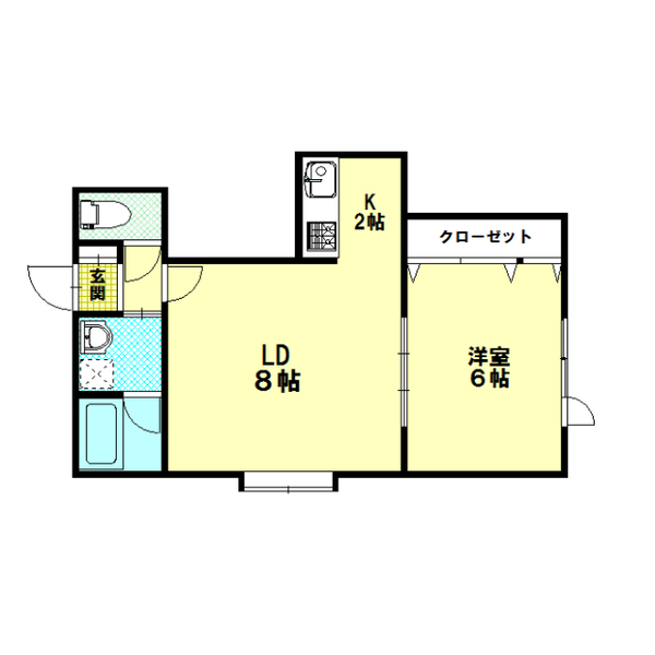 札幌市厚別区厚別西三条のアパートの間取り