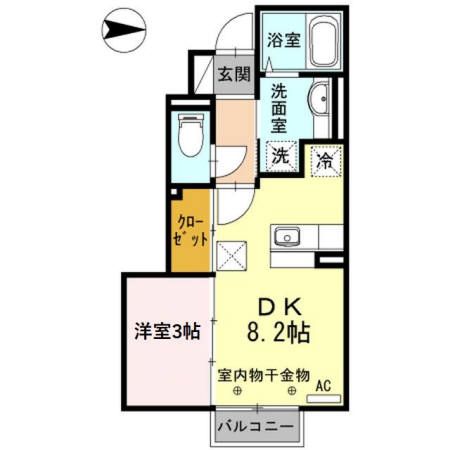 敦賀市松葉町のアパートの間取り