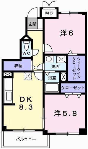【加西市北条町北条のマンションの間取り】