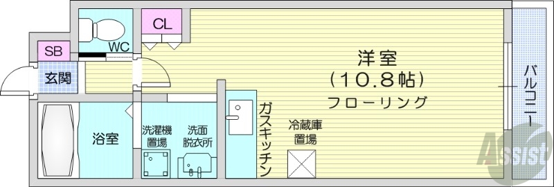 札幌市中央区南八条西のマンションの間取り