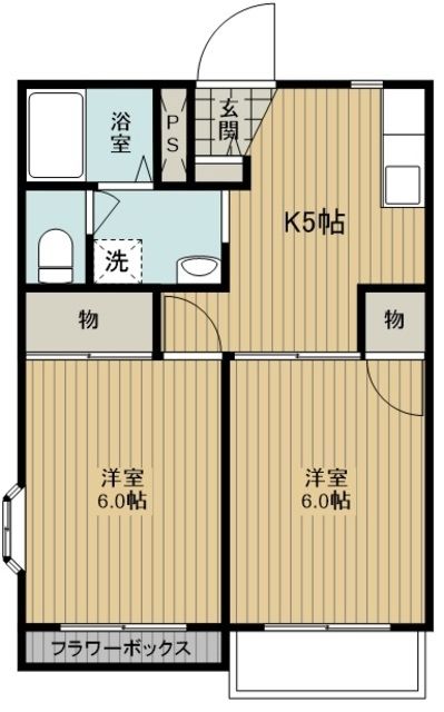 狭山市入間川のアパートの間取り