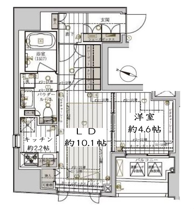 レガリス品川天王洲ベイサイドコートの間取り