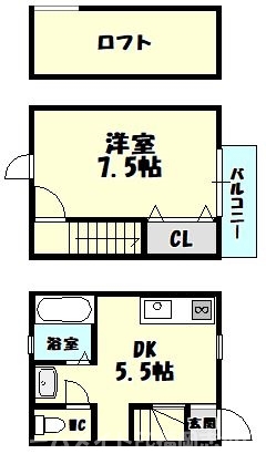 糟屋郡志免町大字吉原のアパートの間取り