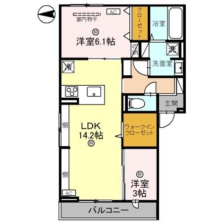 仮称D-room　新家2丁目の間取り