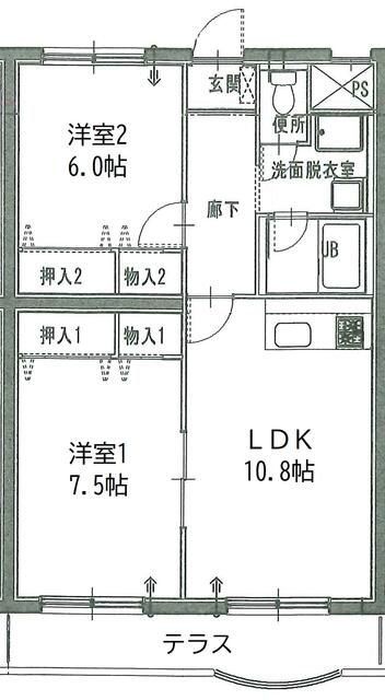 大和市つきみ野のマンションの間取り