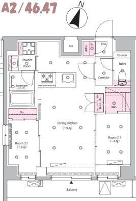 北区滝野川のマンションの間取り