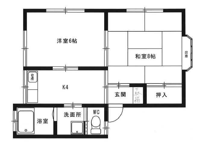 ラポールながとVI　八橋大沼町の間取り