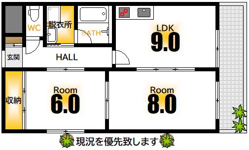 広島市中区堺町のマンションの間取り