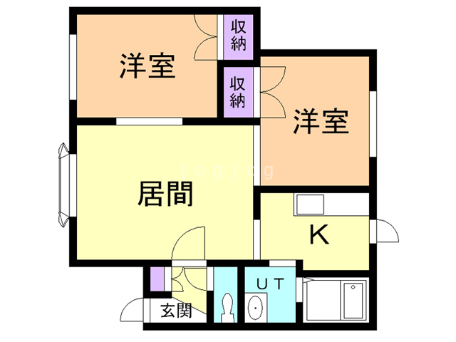 江別市野幌住吉町のアパートの間取り