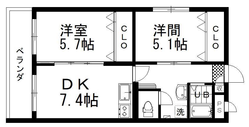 米町グリーンハイツの間取り