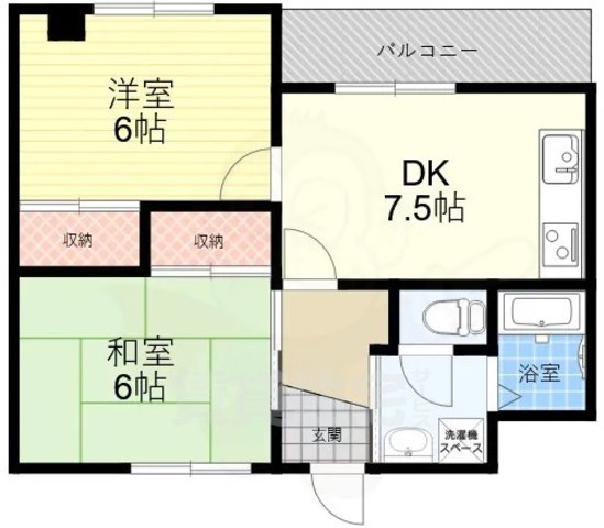 豊中市長興寺北のマンションの間取り