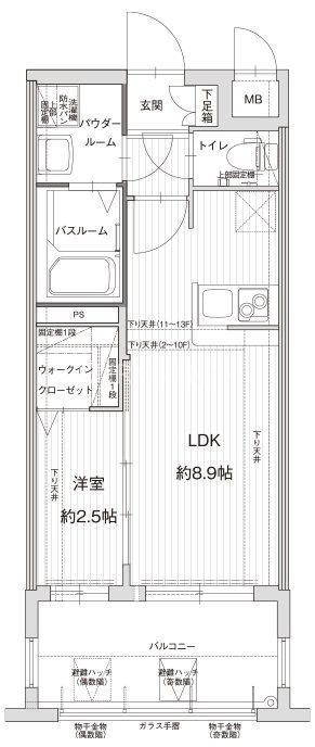 グランフォーレ博多駅東プレミアの間取り