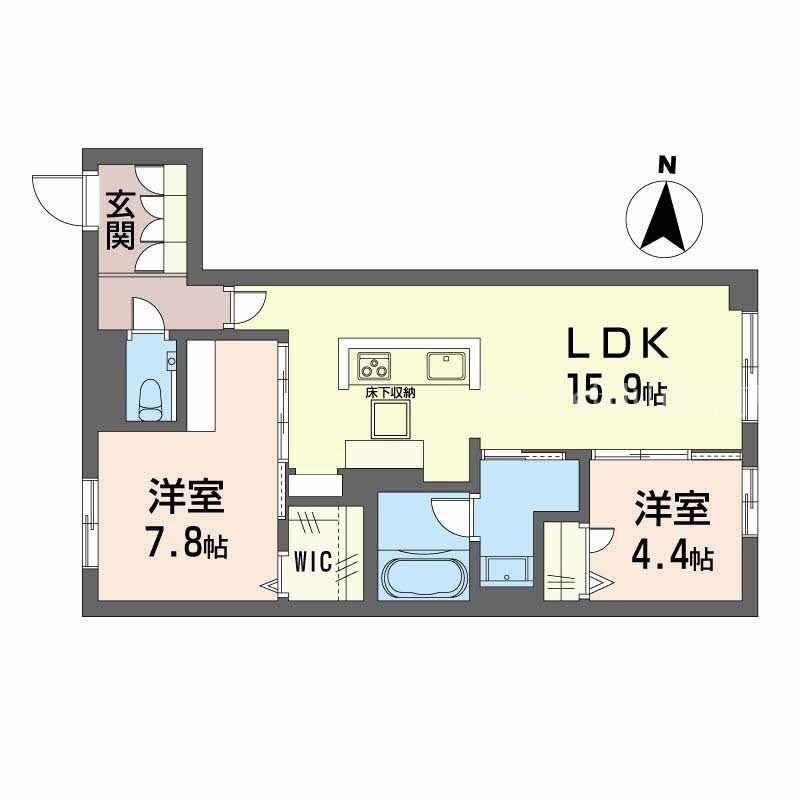 岡山市北区学南町のマンションの間取り