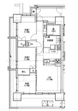 大阪市浪速区浪速東のマンションの間取り