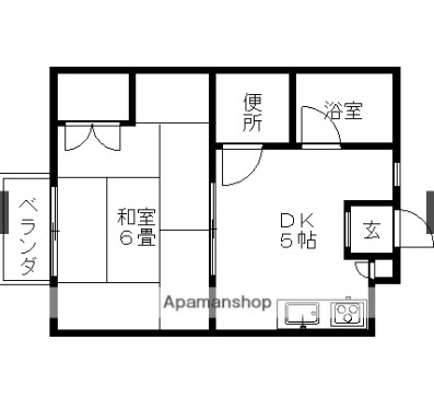 福山市駅家町大字万能倉のアパートの間取り