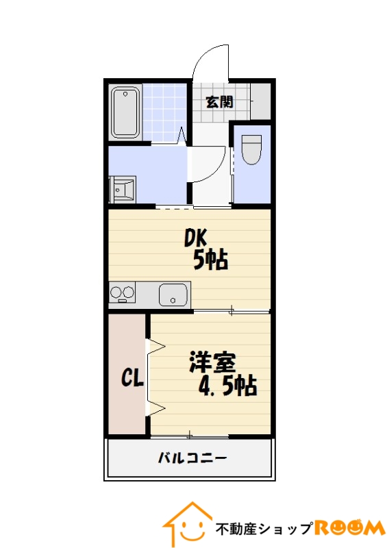 八女市前古賀のアパートの間取り