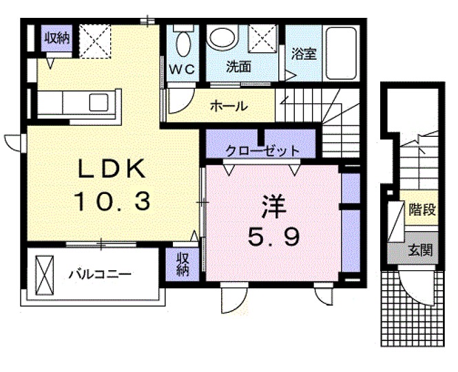 大竹市立戸のアパートの間取り