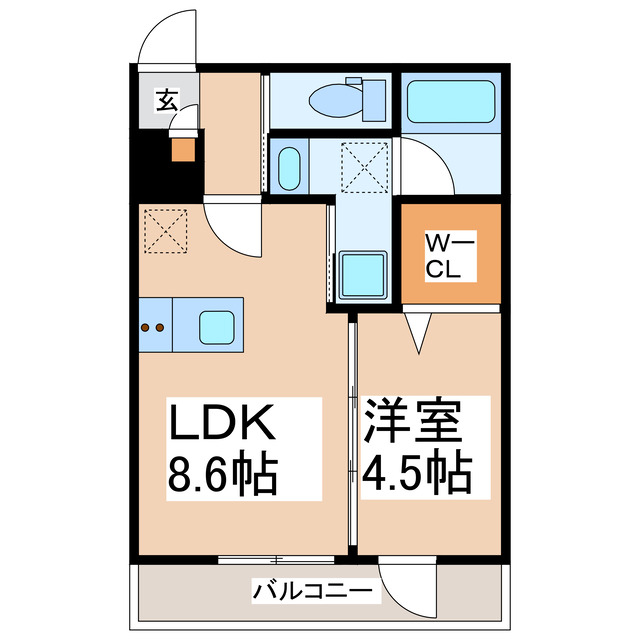 合志市須屋のアパートの間取り