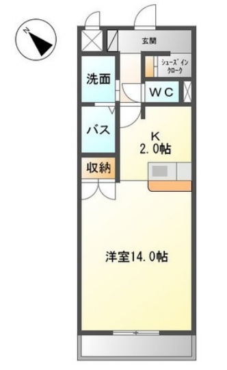 名古屋市緑区定納山のアパートの間取り