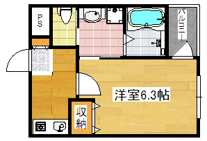 大阪市西成区天下茶屋のマンションの間取り