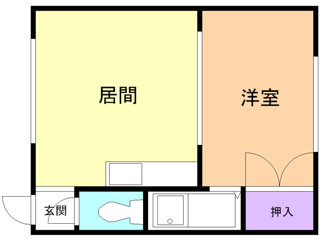 苫小牧市山手町のアパートの間取り