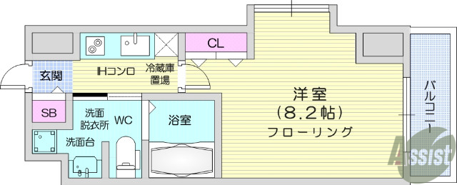 仙台市青葉区八幡のマンションの間取り